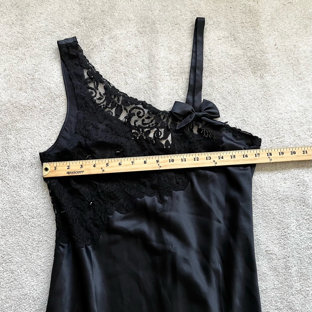 VICTORIA’S SECRET GOLD LABEL BLACK GOWN W/ SHEER LACE TOP SIZE LARGE CHIC Glam - Picture 6 of 10